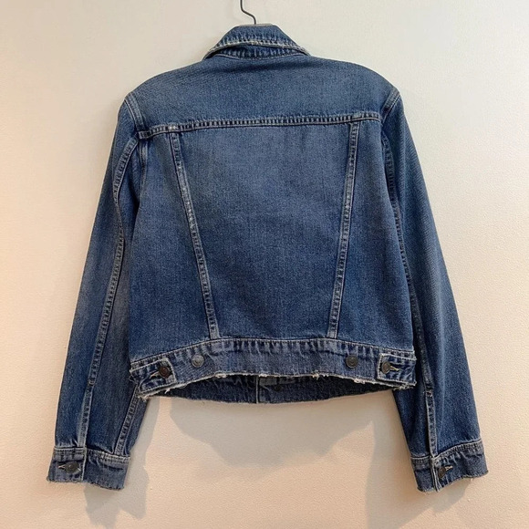 Current Elliot The Baby Trucker Blue Designer Classic Casual Denim Jean Jacket M - Picture 11 of 11